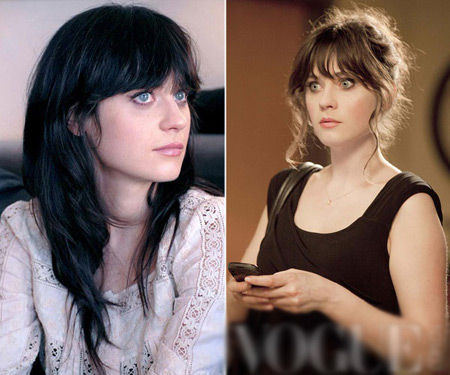 方形臉示范明星：Zooey Deschanel